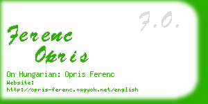 ferenc opris business card